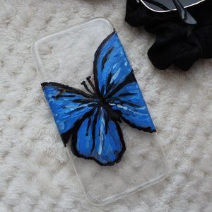 NEW Custom Painted Butterfly iPhoneX/XS Clear Case